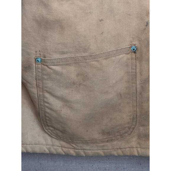 Carhartt Chore Coat Tan Mens Workwear Heavy Duty Canvas Blanket Lined Jacket - Picture 11 of 15